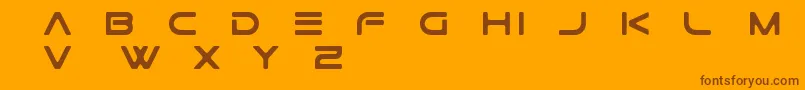 GtekTechnologyFreePromo Font – Brown Fonts on Orange Background