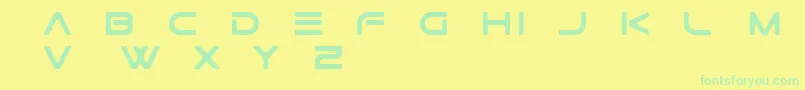 GtekTechnologyFreePromo-Schriftart – Grüne Schriften auf gelbem Hintergrund