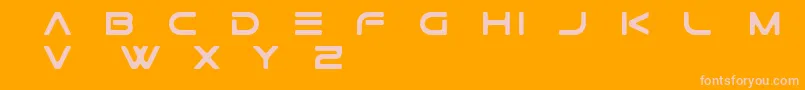 Fonte GtekTechnologyFreePromo – fontes rosa em um fundo laranja