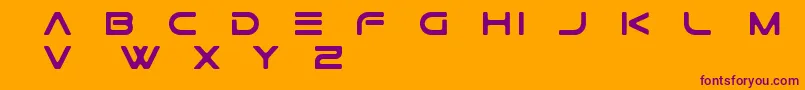 GtekTechnologyFreePromo Font – Purple Fonts on Orange Background