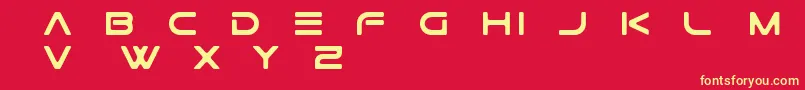 GtekTechnologyFreePromo Font – Yellow Fonts on Red Background