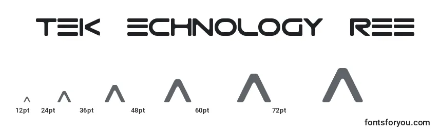 Размеры шрифта GtekTechnologyFreePromo