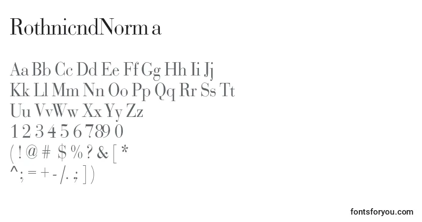 Fuente RothnicndNorma - alfabeto, números, caracteres especiales