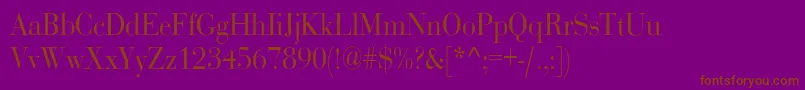 RothnicndNorma-Schriftart – Braune Schriften auf violettem Hintergrund