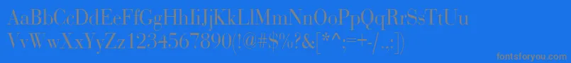 RothnicndNorma-fontti – harmaat kirjasimet sinisellä taustalla