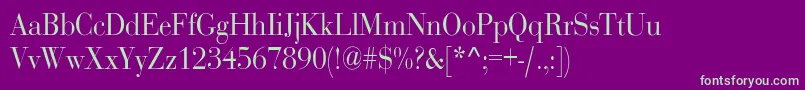 RothnicndNorma-fontti – vihreät fontit violetilla taustalla