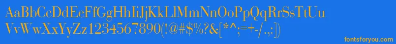 RothnicndNorma Font – Orange Fonts on Blue Background
