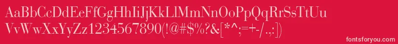 RothnicndNorma-fontti – vaaleanpunaiset fontit punaisella taustalla
