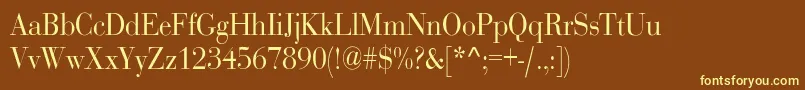 RothnicndNorma-fontti – keltaiset fontit ruskealla taustalla