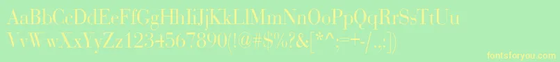 RothnicndNorma-fontti – keltaiset fontit vihreällä taustalla