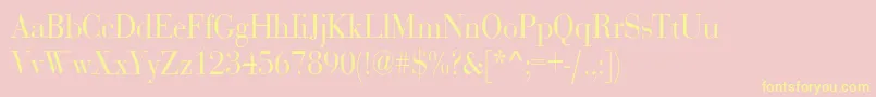 RothnicndNorma-Schriftart – Gelbe Schriften auf rosa Hintergrund