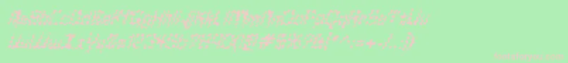 フォントGlaukp – 緑の背景にピンクのフォント