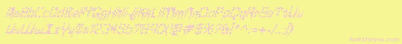 フォントGlaukp – ピンクのフォント、黄色の背景