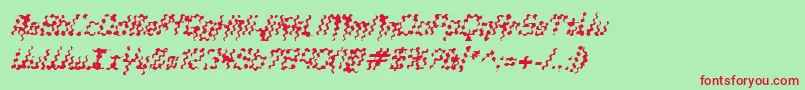 Glaukp-Schriftart – Rote Schriften auf grünem Hintergrund