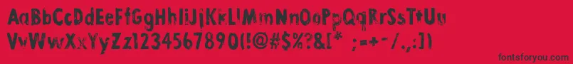 Шрифт LinoStamp – чёрные шрифты на красном фоне