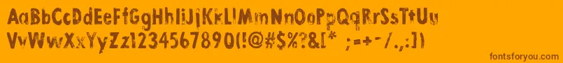 LinoStamp Font – Brown Fonts on Orange Background