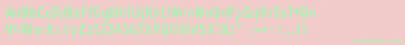 LinoStamp Font – Green Fonts on Pink Background