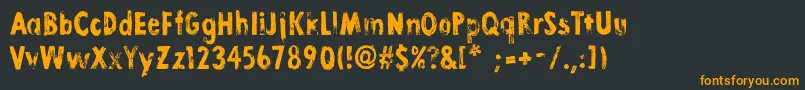 LinoStamp Font – Orange Fonts on Black Background