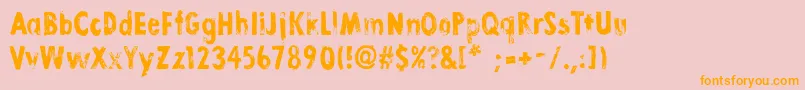 LinoStamp Font – Orange Fonts on Pink Background
