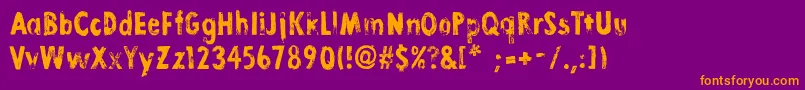 LinoStamp Font – Orange Fonts on Purple Background
