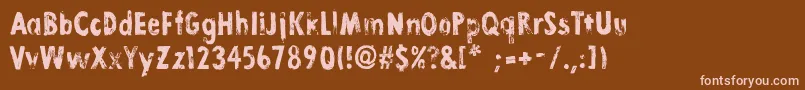 LinoStamp Font – Pink Fonts on Brown Background