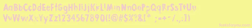 LinoStamp Font – Pink Fonts on Yellow Background