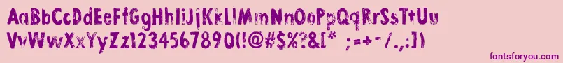 LinoStamp Font – Purple Fonts on Pink Background