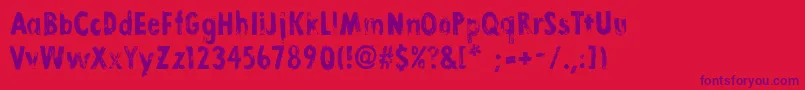 Fonte LinoStamp – fontes roxas em um fundo vermelho