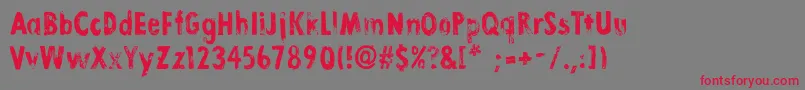 LinoStamp Font – Red Fonts on Gray Background