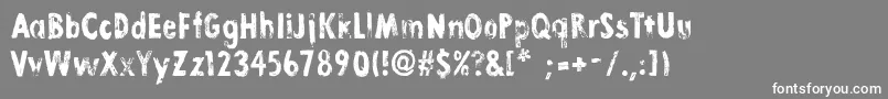 LinoStamp-Schriftart – Weiße Schriften auf grauem Hintergrund