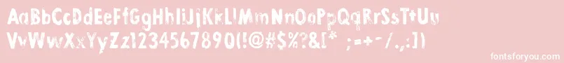 LinoStamp Font – White Fonts on Pink Background