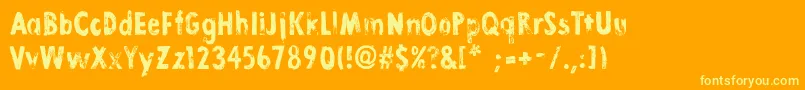 LinoStamp Font – Yellow Fonts on Orange Background