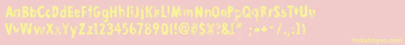 LinoStamp Font – Yellow Fonts on Pink Background