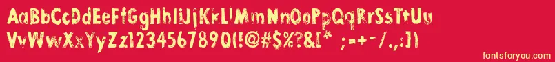 LinoStamp Font – Yellow Fonts on Red Background