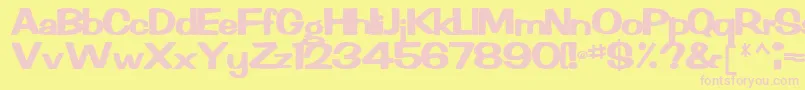 Rachelnew92Bold Font – Pink Fonts on Yellow Background