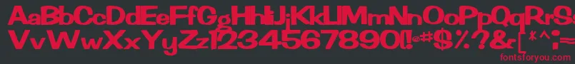 フォントRachelnew92Bold – 黒い背景に赤い文字