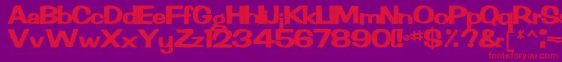 Шрифт Rachelnew92Bold – красные шрифты на фиолетовом фоне