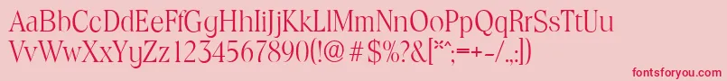 ToledoserialLightRegular Font – Red Fonts on Pink Background