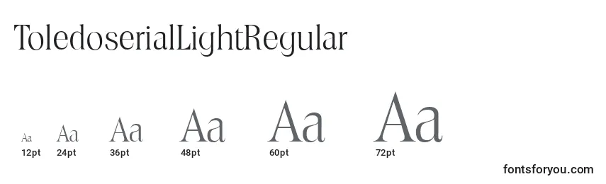 Размеры шрифта ToledoserialLightRegular