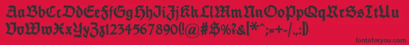 Fettethannhaeuser Font – Black Fonts on Red Background