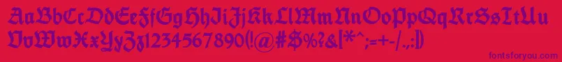 Fettethannhaeuser Font – Purple Fonts on Red Background