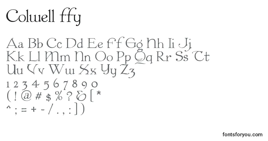 Colwell ffy-fontti – aakkoset, numerot, erikoismerkit