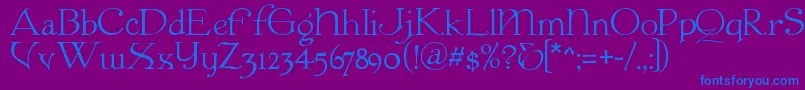 フォントColwell ffy – 紫色の背景に青い文字