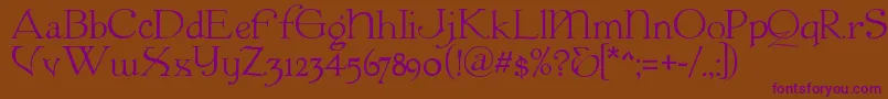 Colwell ffy-fontti – violetit fontit ruskealla taustalla