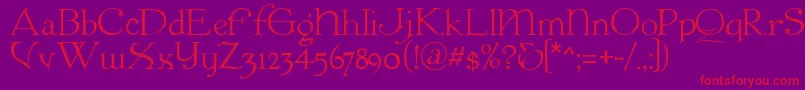Colwell ffy-Schriftart – Rote Schriften auf violettem Hintergrund