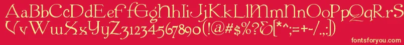 Colwell ffy-fontti – keltaiset fontit punaisella taustalla