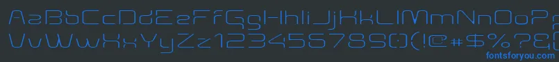 フォントAunchanted Thin Expanded – 黒い背景に青い文字