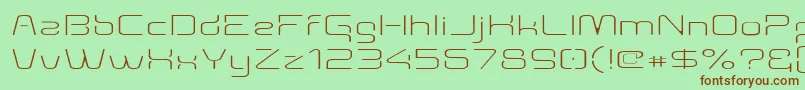 Подробнее о шрифте Aunchanted Thin Expanded Шрифт Aunchanted Thin Expanded – коричневые шрифты на зелёном фоне
