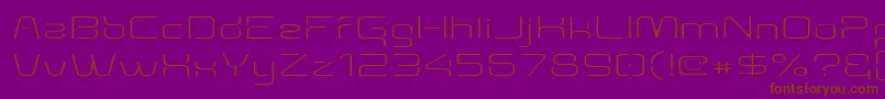 Aunchanted Thin Expanded-Schriftart – Braune Schriften auf violettem Hintergrund