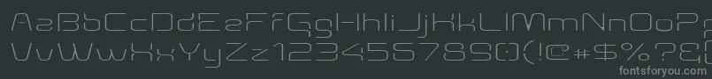フォントAunchanted Thin Expanded – 黒い背景に灰色の文字